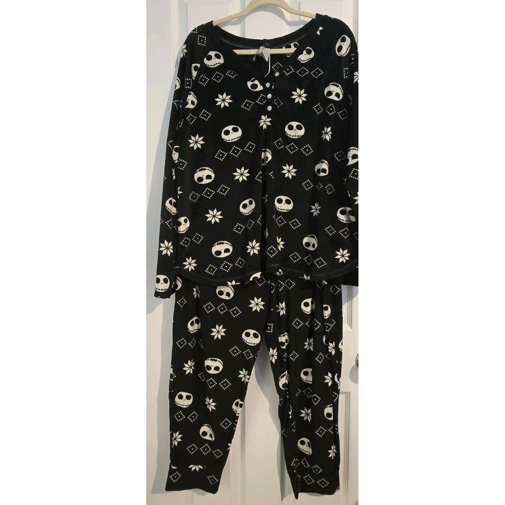 Disney Nightmare Before Christmas Pajama Set Womens 3X Jack Skellington Fleece